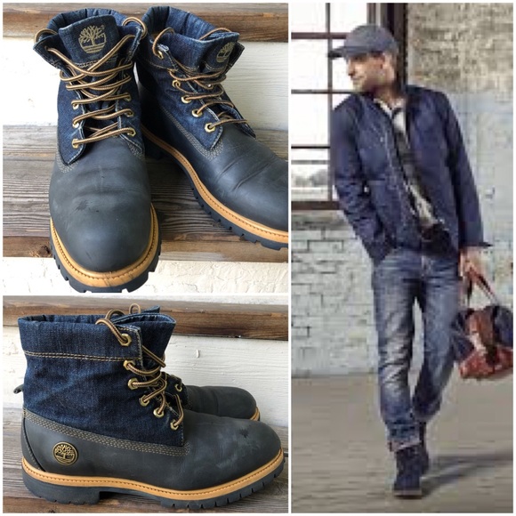 mens denim timberland boots